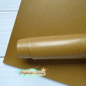 Переплетный кожзам глянцевый "Caprice" (Италия), цвет золото, 25х40 см